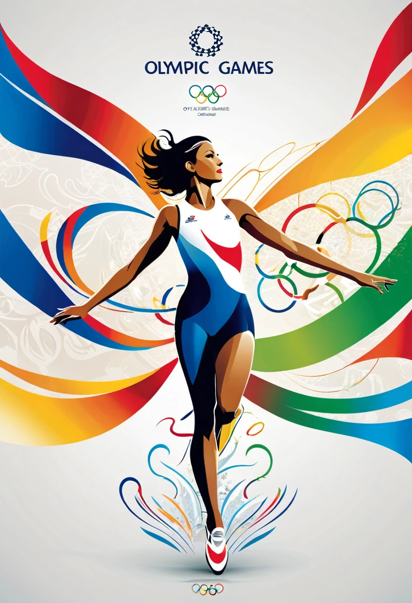   
                    Exquisite Olympic cover design,High-definition and detailed master artwork. Vector artistic effect, delicate dynamic color illustration, Olympic official picture, Parisian elements, French Olympic Games elements are bright.  Liveliness and harmonious dynamics、Pure expression，Highlight simplicity and clarity of form， Simple and modern