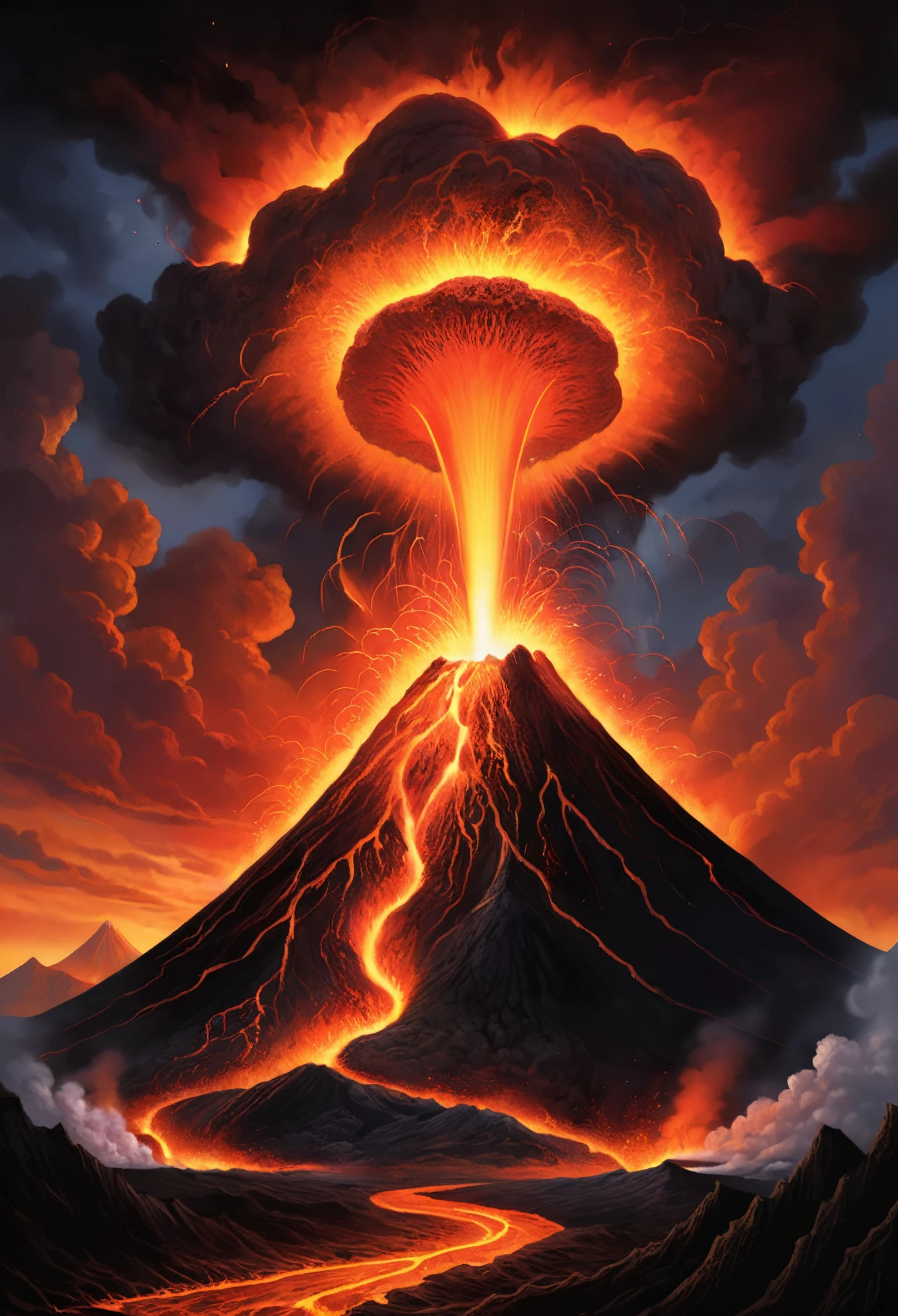 volcano、magma、eruption