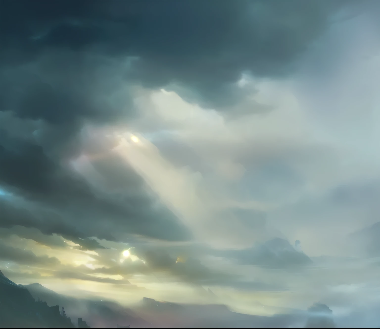 There is a painting，，Background is sky, wlop and rhads, atmosphere. Digital Painting, godrays Digital Painting, Dramatic Lighting. Concept Art, Low Detail. Digital Painting, atmosphere fantasy sky, soft Digital Painting, twilight ; Digital Painting, hard light Digital Painting, High detail digital, Epic Numbers, detailed numbers