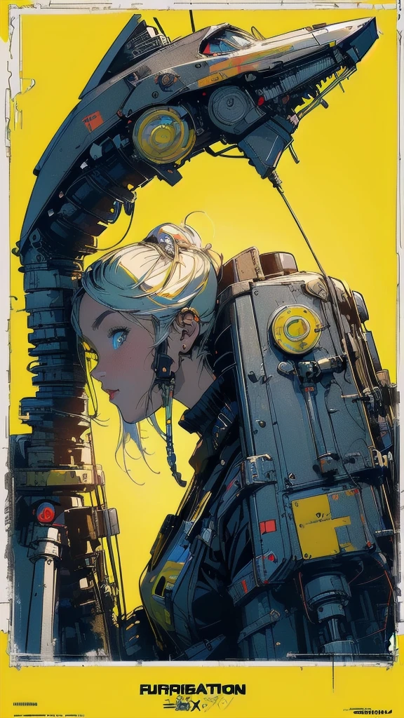 (((masterpiece, highest quality))),(((solo:1.2))),(((1girl:1.2))),32k wallpaper, very detailed, poster, vintage science fiction,(((((geometric cinematic movie poster))))), ((bauhaus)),(shape),(((abstract))),(mid century modern),movie poster,(((((portfolio))))),(((((Close-up))))),(((((bust up))))),((((more various angle)))),((((highlight)))),((((heterochromia)))),(((complete. detailed face))),((((Extremely talented)))),(((((most complecated futristic machine))))),(Colorful color scheme),(((detailed unlimited mechanic complete Equipment))),(((Absolutely Bright yellow background))),((Matte texture background))