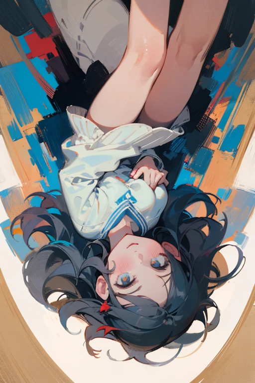 ((best quality)), ((masterpiece)), (detailed), 1girl, upside down ,