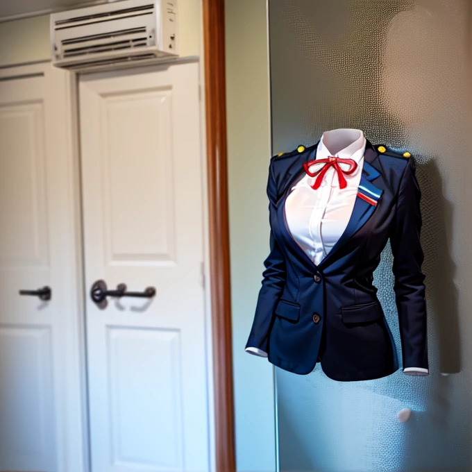 Air hostess uniform   (invisible, no humans, Headless, Faceless:1.5), cute big breasts, Ridiculous, High resolution, Super detailed, clothing details