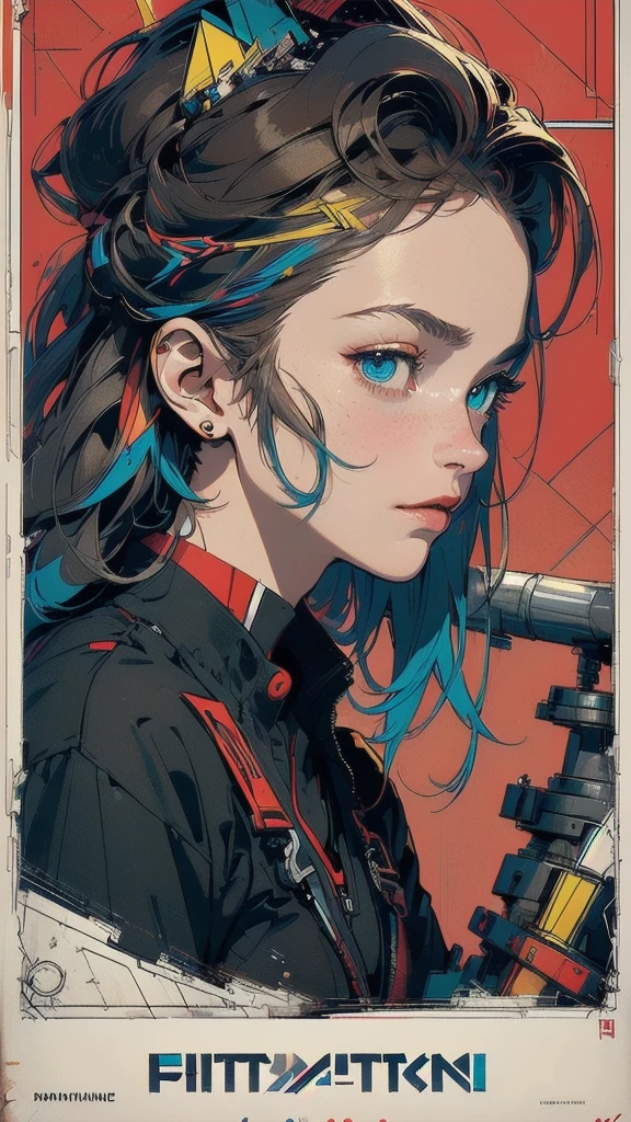 (((masterpiece, highest quality))),(((solo:1.2))),(((1girl:1.2))),32k wallpaper, very detailed, poster, vintage science fiction,(((((geometric cinematic movie poster))))), ((bauhaus)),(shape),(((abstract))),(mid century modern),movie poster,(((((portfolio))))),(((((Close-up))))),(((((bust up))))),((((more various angle)))),((((highlight)))),((((heterochromia)))),(((complete. detailed face))),((((Extremely talented)))),(((((most complecated futristic machine))))),(Colorful color scheme),(((detailed unlimited mechanic complete Equipment))),(((Absolutely Deep red background))),((Matte texture background))