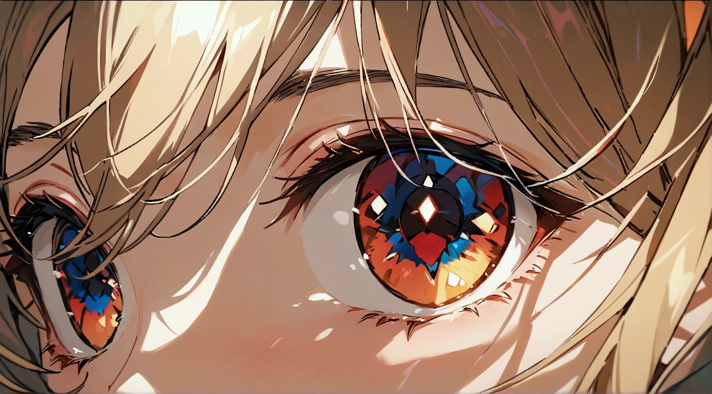 A diamond eyes, red eyes, brown eyebrows , detailed lighting, UHD, edge lighting, Masterpiece, highest quality, high resolution, detail maniac, high definition, high quality