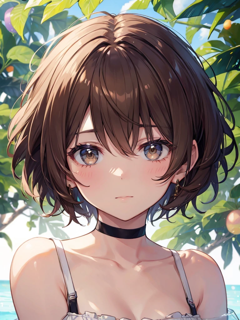 Brown short hair beautiful girl