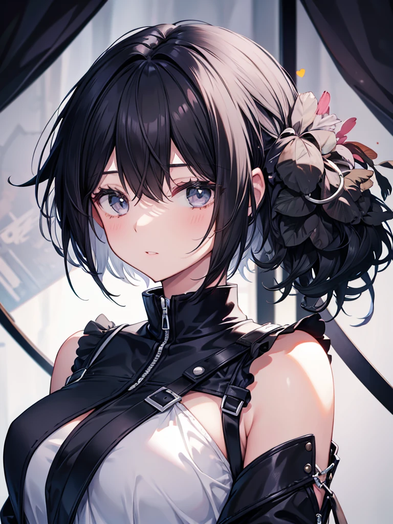 Black hair short hair beautiful girl cute