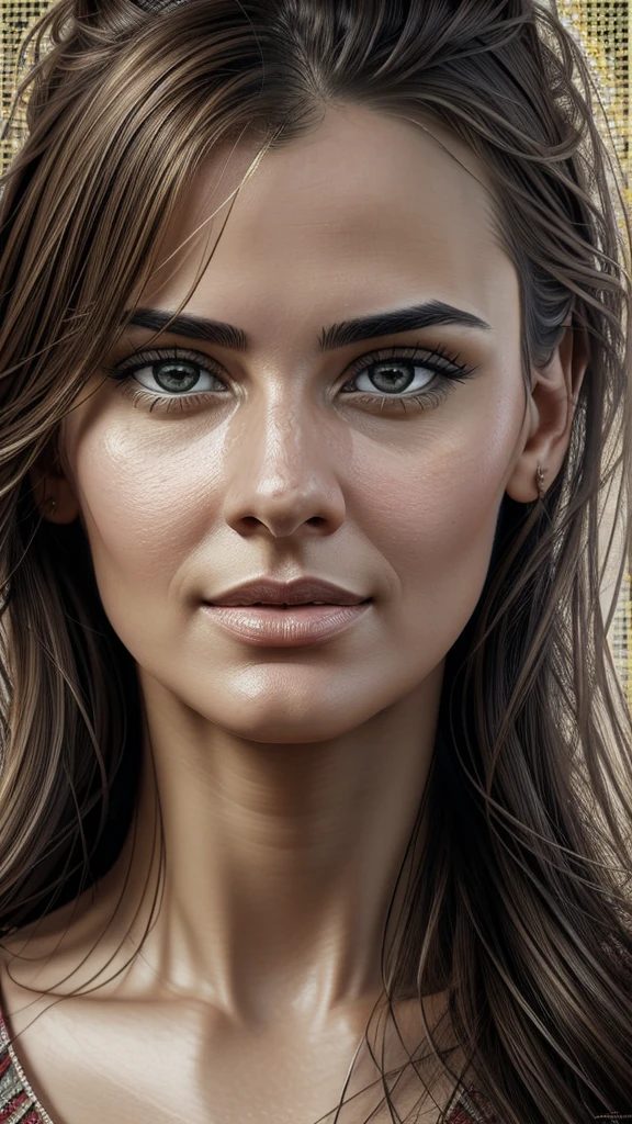 a collage of a woman's face in mosaic, in the style of andrew atroshenko, peter gric --ar 73:109 --stylize 750 --v 6