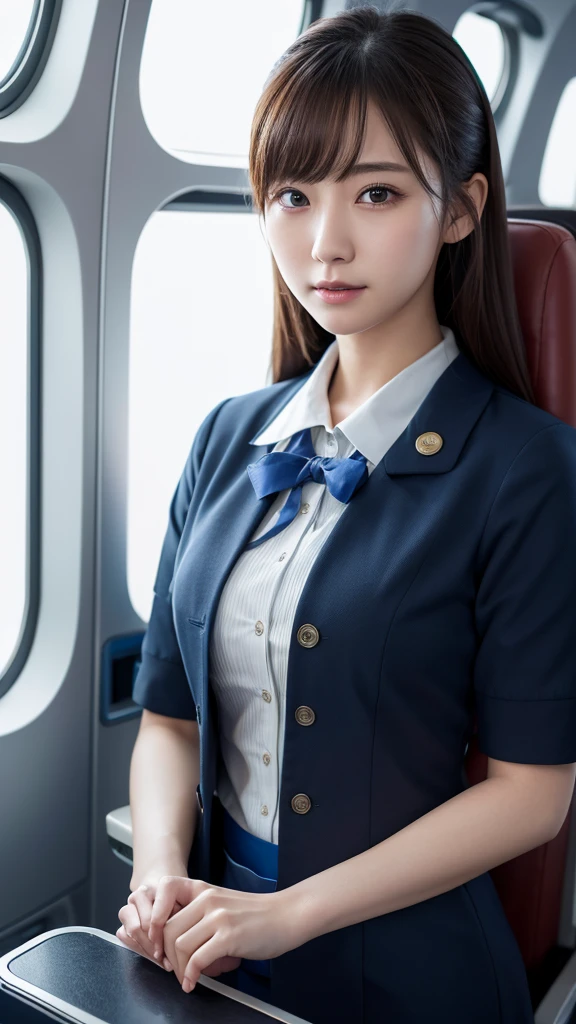Super detailed, High resolution, Super detaileded, highest quality, wonderful, highest quality,Integrated 8K wallpaper, cinematic lighting, stewardess、20-year-old、Japanese