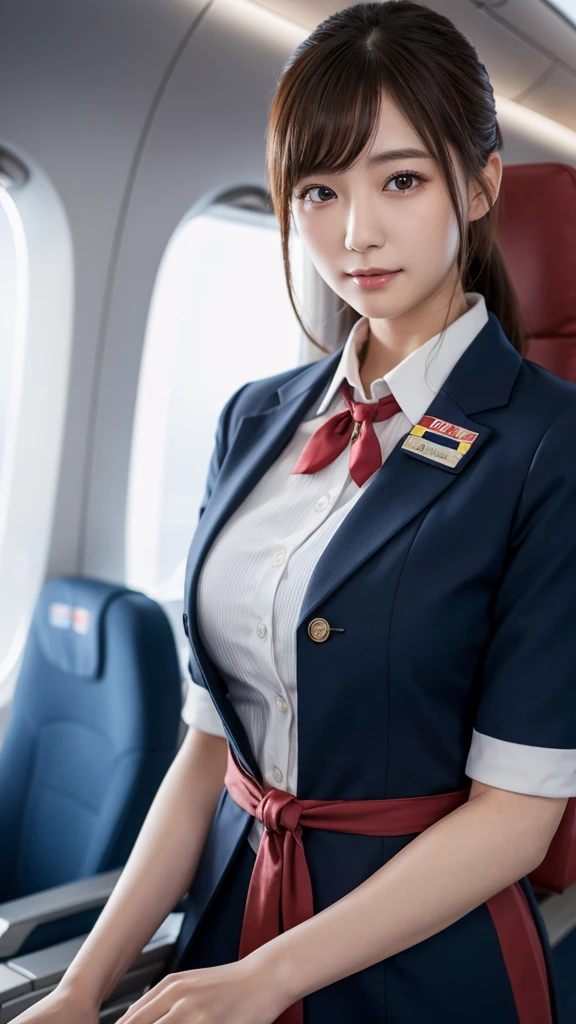 Super detailed, High resolution, Super detaileded, highest quality, wonderful, highest quality,Integrated 8K wallpaper, cinematic lighting, stewardess、20-year-old、Japanese