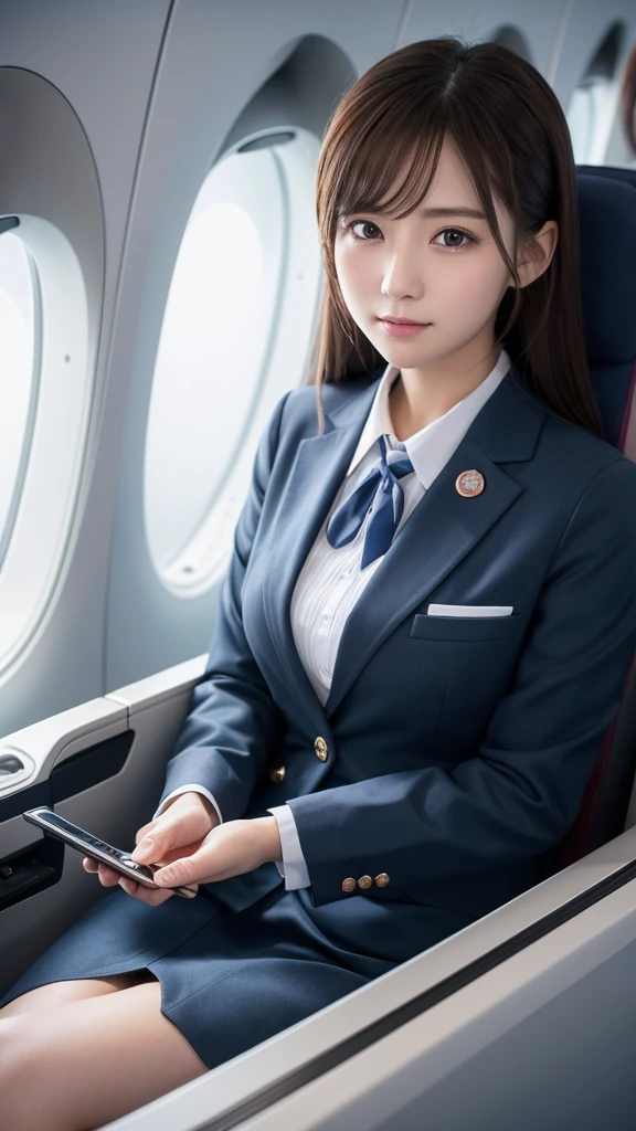 Super detailed, High resolution, Super detaileded, highest quality, wonderful, highest quality,Integrated 8K wallpaper, cinematic lighting, stewardess、20-year-old、Japanese