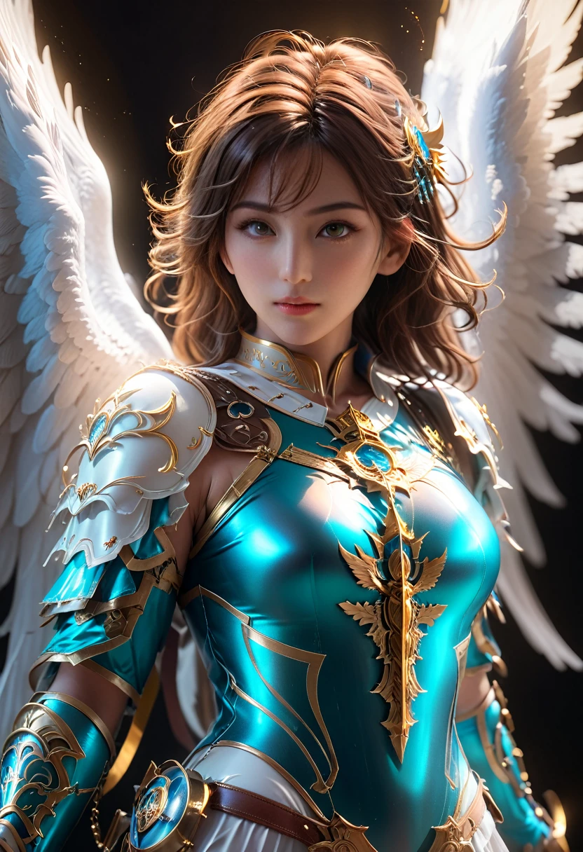 Archangel Michael、Four Archangels Last Out Peace,Highest quality,Ultra-detailed,High resolution,High resolution,4K,Portrait in 4K,8k,8kポートレート,unity 8k wallpaper,Highly detailed CG,Realistic,RAW Photos,Real person,Portrait of,Realistic,Glowing Skin,Detailed skin,((Top Quality)), ((Masterpiece)), (Details: 1.4), 3d, Thick voluminous hair, light particles, pure energy chaos antitech, HDR (High Dynamic Range), ray tracing, nvidia RTX, super resolution, Unreal 5, subsurface scattering, PBR Texturing, post-processing, anisotropic filtering, depth of field, maximum clarity and sharpness, multi-layer textures, Albedo and specular maps, surface shading, accurate simulation of light and material interaction, perfect proportions, Octane rendering, two-tone lighting, wide aperture, low ISO, white balance, trichotomy, 8k RAW,超Realisticな女性の肖像画,magic lights,32K resolution,Action pose, Realistic photos,Dynamic Lighting,Art Station,Volumetric lighting, Highly detailed face,Award,Shadow, Modesty,Beautiful long legs, showing thighs, Mastepiece, Cinematic Shadows, Synmatic Lighting, Realistic写真, Extremely detailed, Realistic写真, Raw photo,
