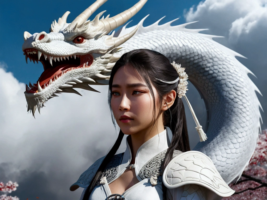 Cirilla Fiona Ellen Rhiannon,Excellent image quality,Outstanding details,Ultra-high resolution,(Honesty:1.4), Prioritize details,close up,Ride a Dragon,High-tech Dragon Rider,He has a gentle and beautiful face,((Blue and white flying cyborg:1.8)),Enhancer,Lure,futuristic city,snow,official,The beauty of machinery,Virtual Engine 5,Perfect details,Octane Rendering,Ultra HD,Excellent image quality,Outstanding details,Ultra-high resolution,(Honesty:1.4), Prioritize details,close up,Ride a Dragon,High-tech Dragon Rider,He has a gentle and beautiful face,((Blue and white flying cyborg:1.8)),Enhancer,Lure,futuristic city,snow,official,The beauty of machinery,Virtual Engine 5,Perfect details,Octane Rendering,Ultra HD,Dynamic Lighting,Art Station,poster,Plenty of lighting,Very detailed faces,4k wallpaper,He has a gentle and beautiful face,Flowing long hair,Ponytail,Tassel Hair Accessories,Dynamic perspective,White Hanfu,White yarn flying,Red belt,Sexy,The tradition of Chinese ink painting,Shrouded in clouds,Cherry blossoms,Foggy atmosphere,Ride the white dragon,White Dragon Horn,Dynamic perspective,light