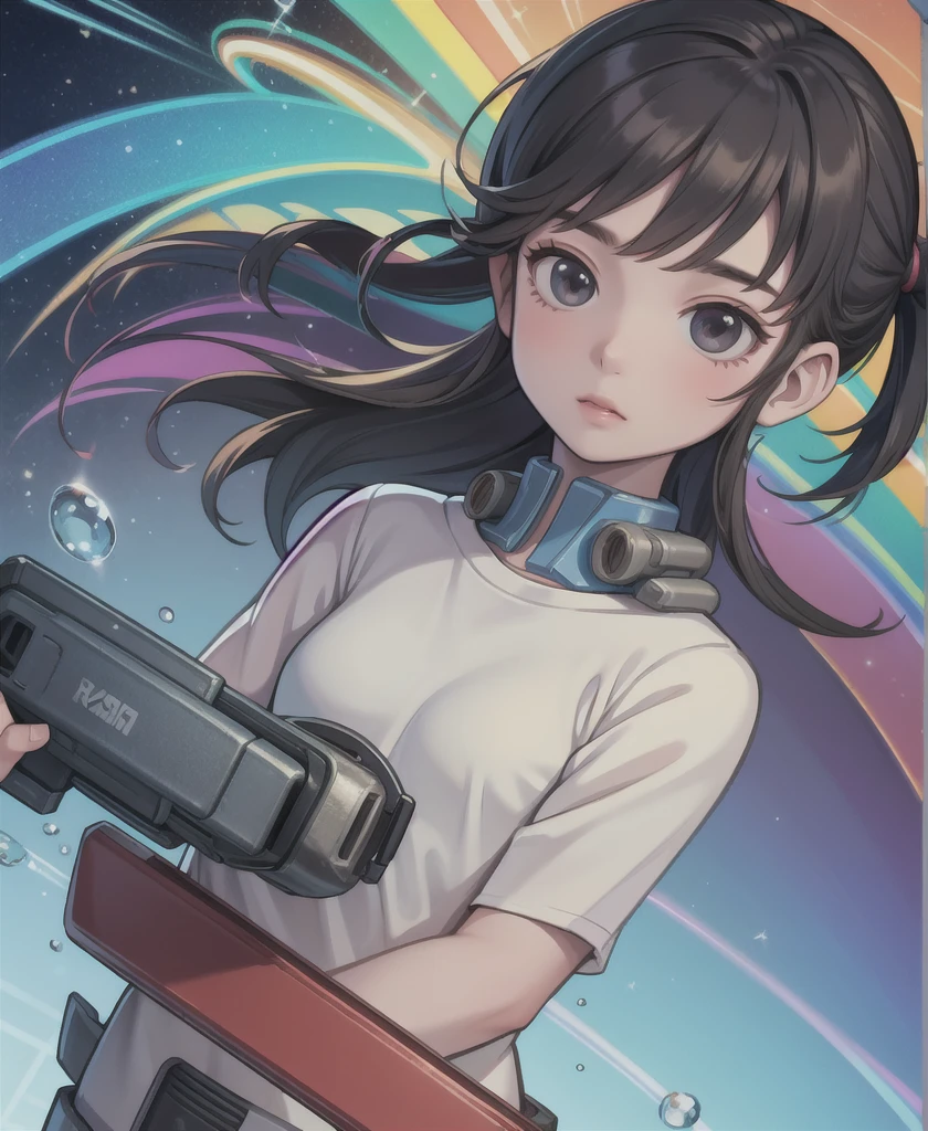 masterpiece,Highest quality,Upper Body,One girl,Small breasts,Mecha,Rainbow Order,Abstract,Letterbox,Pin your bangs back,Mako's Eyes,upset,Negative prompt from above: (Worst quality:1.4),(low quality:1.4),(Monochrome:1.1),Negative_Hand negative,badhandv4,Anatomically bad,((Browsing Caution)),((pencil)),((blush)),((eyelash) ,簡単なNegativeステップ: 20, sampler: Euler, CFG scale: 7, seed: 1334908058, size: 512x768,