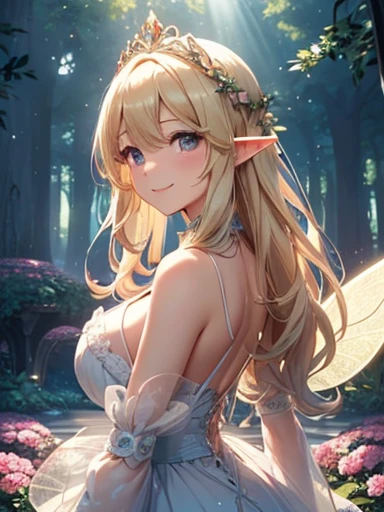最high quality、1 Female Elf 、beautiful foam、、Courtyard Shining Fairy Wings、and.G: Worst quality ,Flower fractal art　　、シースルーボディストッキンG,beautiful side shot, shine,High-definition depiction, Realistic, 8k, Unity, beautiful Shot, light smile, beautifully and vividly drawn, , beautiful, beautiful, Beautiful Skin、Sexy,beautiful dress,Countless rays of light pouring down, Swirling Light, Big Background, Raise one arm above your head, Intense light is emitted from the magic circle in front of the girl.   forest、a lot of leaves、Green leaves、flower、Particles of light、Bedroom at night、magicのpalace、fairy tale、
Romanticism,Cowboy Shot: The most beautiful form of chaos, Mr...々color, Intertwined flowers, Particle,magical gentle light,smile,Sexy,image quality、masterpiece、beautiful Face、Super beautiful elf woman((Big breasted 22 year old office lady、Bust 100,beautiful long ironed hair 、Blonde Hair,height: 165cm。、Sexy、andsbian、、high quality、、Visual art、Written boundary depth、、andlf andars、、universe、Happy smile、Gentle light、andlf forest、elegant、ticker beautiful decorative、、magic、forest、beautiful tiara、beautiful bed、beautiful Landscape、A kind smile、wonderful、舞い散るflowerびら、Let&#39;s have fun dancing、、Cultivate fantasy、、Mystery Light　Lots of flowers、、art、forest, palace, art,mystery,Ultra-high resolution,atmosphere A colorful and dreamy anime-style illustration of a young girl with beautiful hair, Vibrant, Mechanical landscape. She wears casual clothing with mechanical leg armor, 万華鏡のようなcolor彩と輝く光に囲まれた. The background is filled with whimsical details and a magical atmosphere. --3 pieces included:4 --styleraw --stylize 600 --niji 6.ダイナミックアンGル,Gラマラスボディ,Curly hair,Hairstyle princess cut,Backlight,