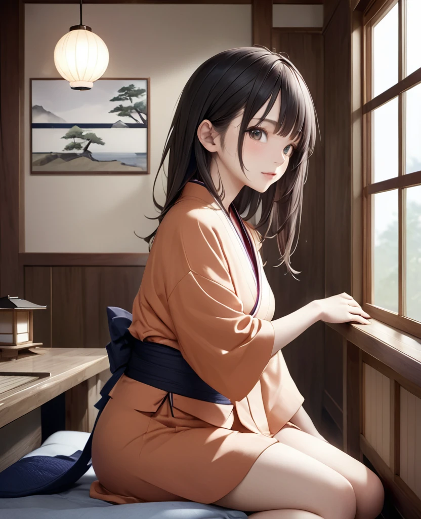 Tenkai Yuki like、Ultra-high resolution、Realistic、RAW Photos、Beauty、cute、ryokan、One girl