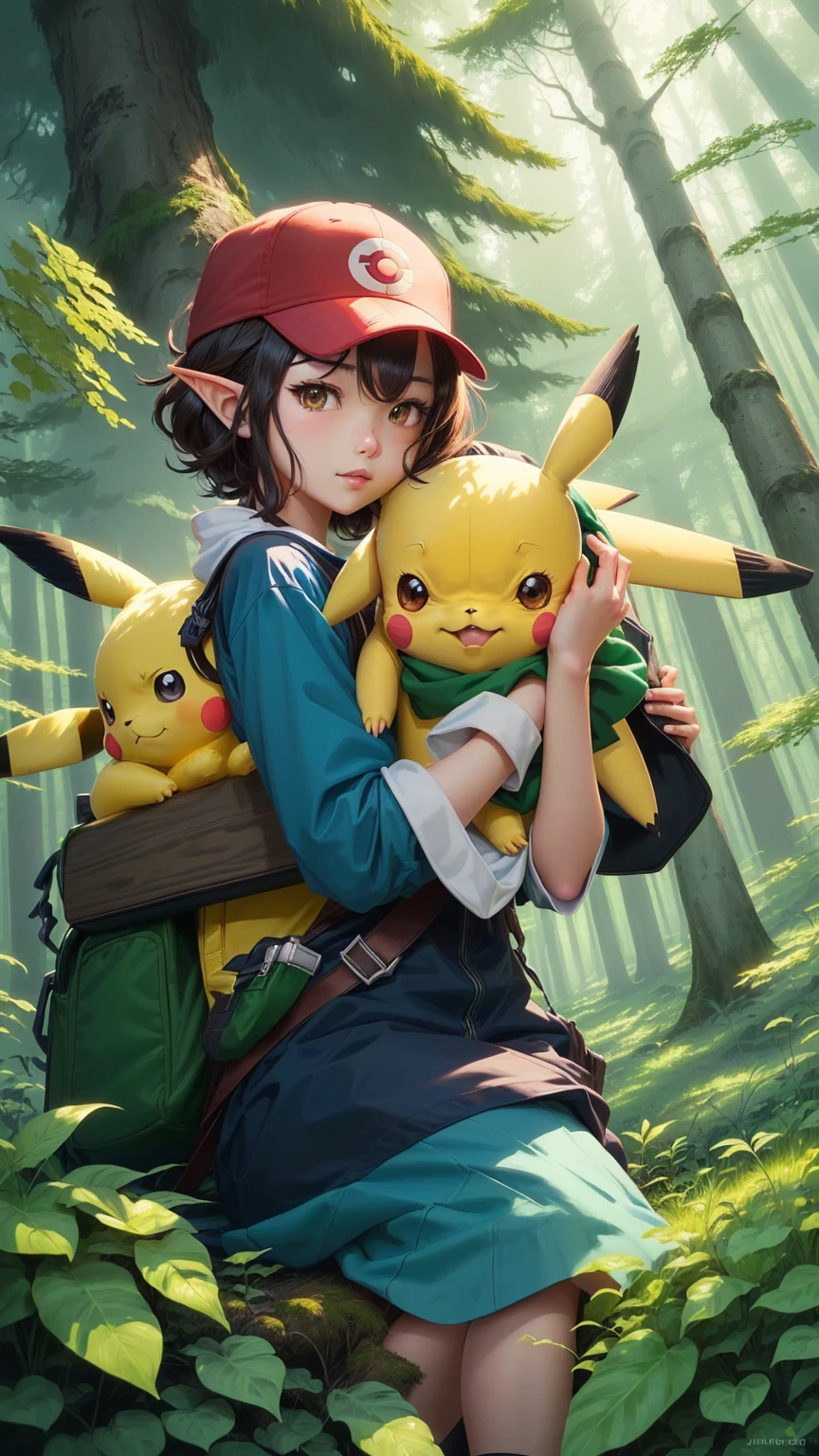 Pokemon is sitting in the forest、Pikachu in the forest, Illustration Pokemon, a Pikachu in the forest, Elf Art Style, Anime Rush John 8k Woods, Pokémon Trainer, Wild Pokémon, Elf anime style, Ash, High quality fan art, Official Art, Detailed fan art, Available in Pokémon Red and Blue, Anime Images, high detailed Official Artwork
夜空