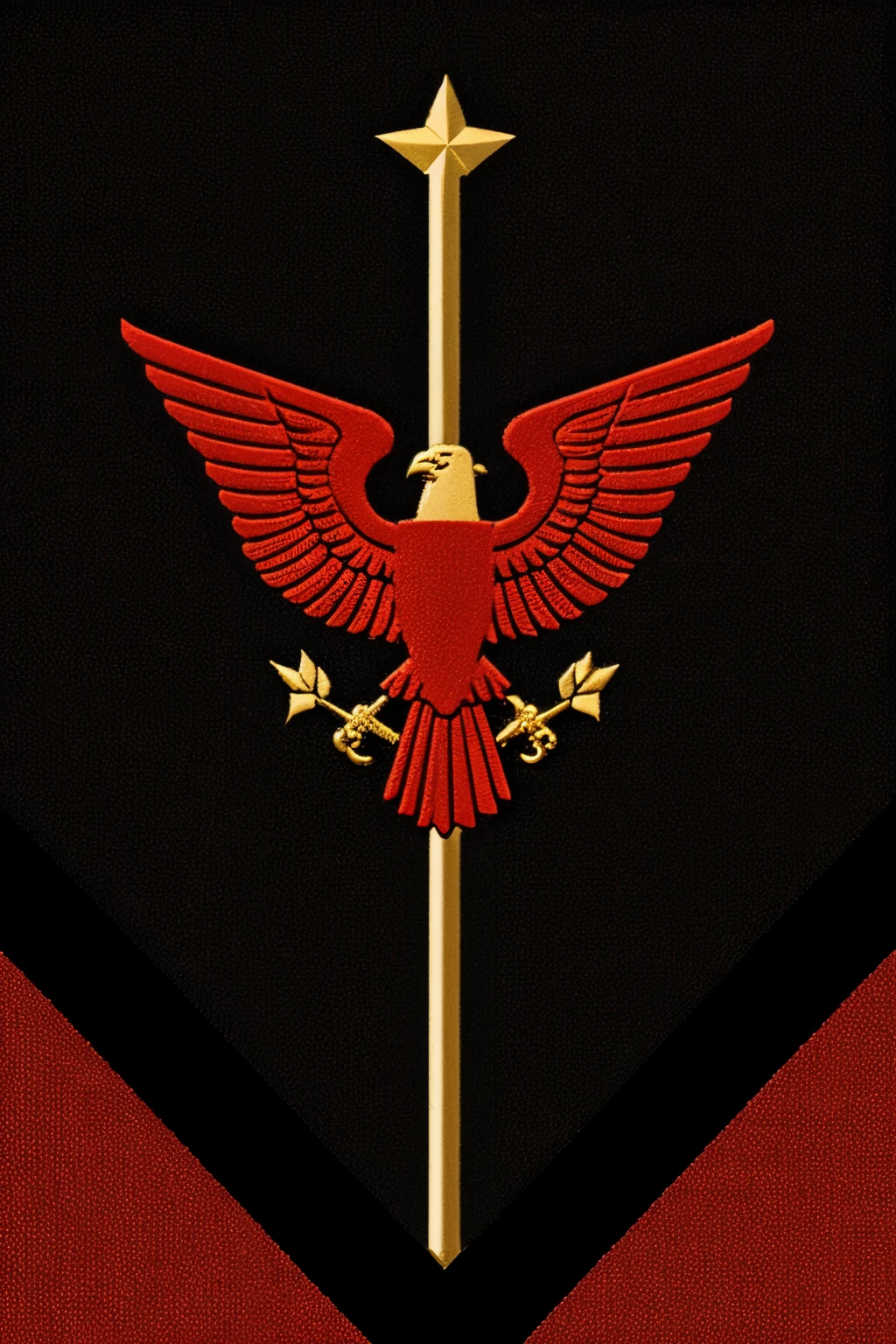 Create a military insignia with black and red color