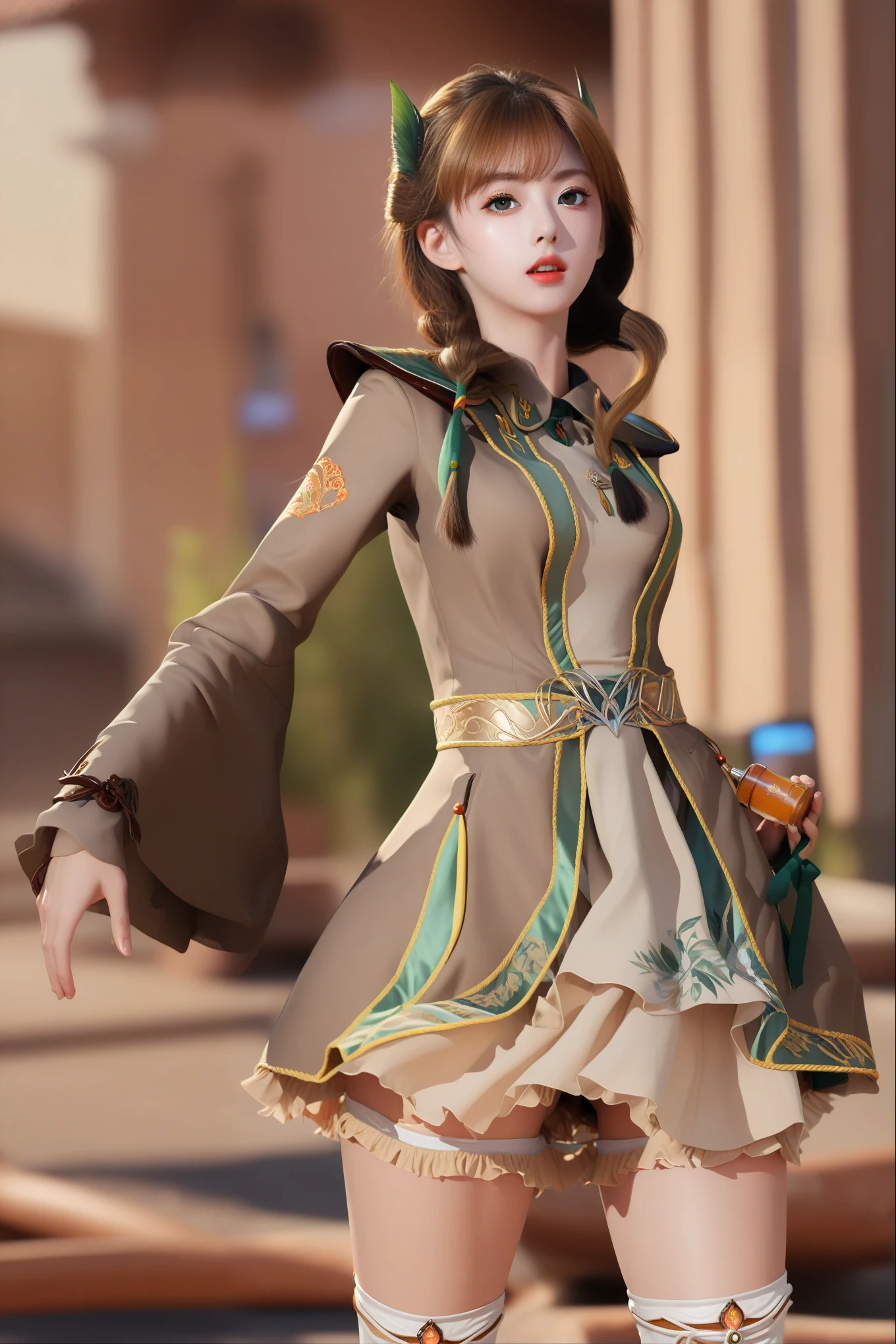 (hyperrealistic), (illustration), (high resolution), (8K), (extremely detailed), (best illustration), (beautiful detailed eyes), (best quality), (ultra-detailed), (masterpiece), (wallpaper), (photorealistic), (natural light), (rim lighting), (detailed face), (high detailed realistic skin texture), (anatomically correct), (solo), (1 girl), (high detailed realistic hair), (caramel hair:1.35), (heterochromic eyes), (detailed eyes), (light yellow eyes:1.37), (sparkling eyes), (realistic big breasts:1.5), (exposed nipples breasts:1.35), (long legs), (slender abs), (dynamic pose), (closed tiny mouth:1.3), (nsfw), (concentrated expression), (topless),