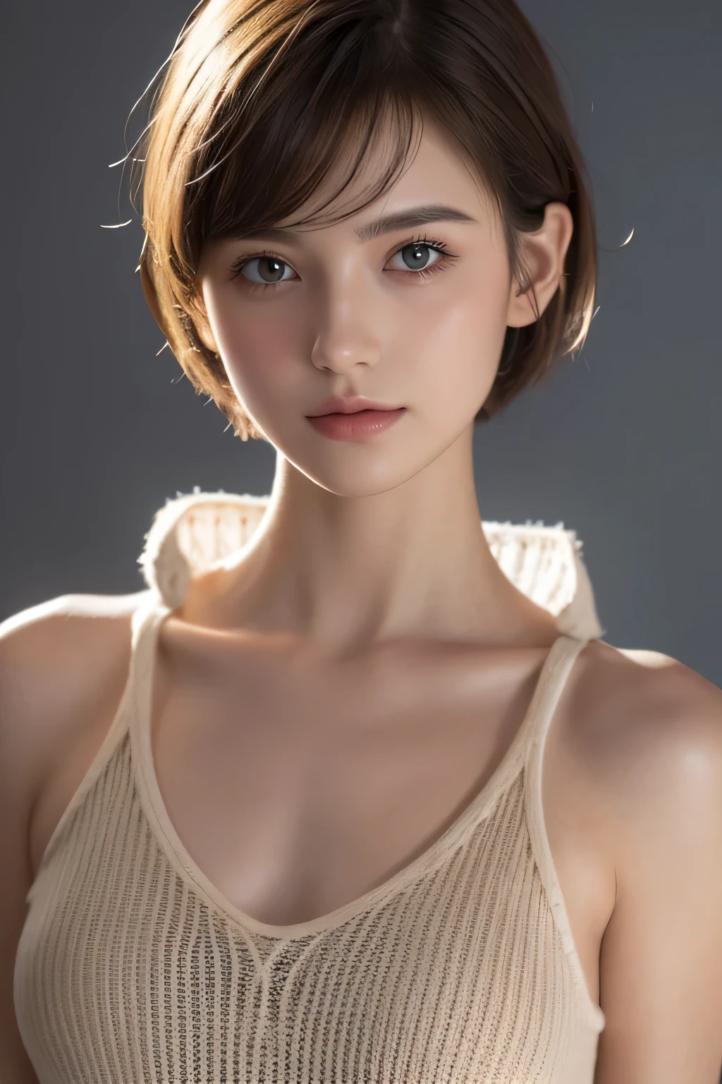 å¸é²è²å¶ç¹,1girl,red eyes,short hair,blush,smile,
off shoulder,casual,t-shirt,collarbone,small breasts,purple panties,bare legs,cowboy shot,, 20yo,Young female,Beautiful Finger,Beautiful long legs,Beautiful body,Beautiful Nose,Beautiful character design, perfect eyes, perfect face,expressive eyes,
looking at viewer,
official art,extremely detailed CG unity 8k wallpaper, perfect lighting,Colorful, Bright_Front_face_Lighting,shiny skin,
(masterpiece:1.0),(best_quality:1.0), ultra high res,4K,ultra-detailed,
photography, 8K, HDR, highres, absurdres:1.2, Kodak portra 400, film grain, blurry background, bokeh:1.2, lens flare, (vibrant_color:1.2), (beautiful_face:1.5),(narrow_waist), ,NSFW,