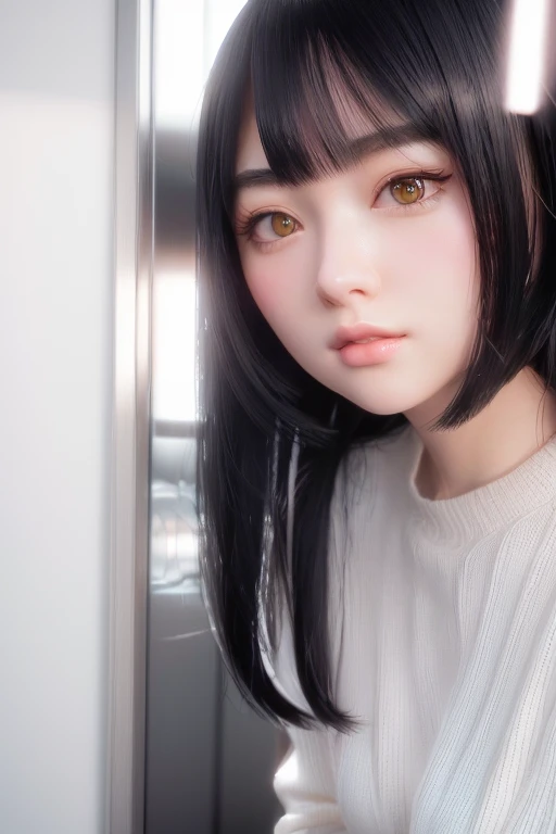 Close up portrait of woman with long black hair, Realistic Anime 3D Style, Cute realistic portrait, 3D Anime Real, Photorealistic Animation, 🤤 Portrait of a Girl, Anime realism style, Realistic anime art style, Gweiz-style artwork, Realistic young anime girl, Photorealistic Animation girl render, Cute natural anime face, Realistic anime art style