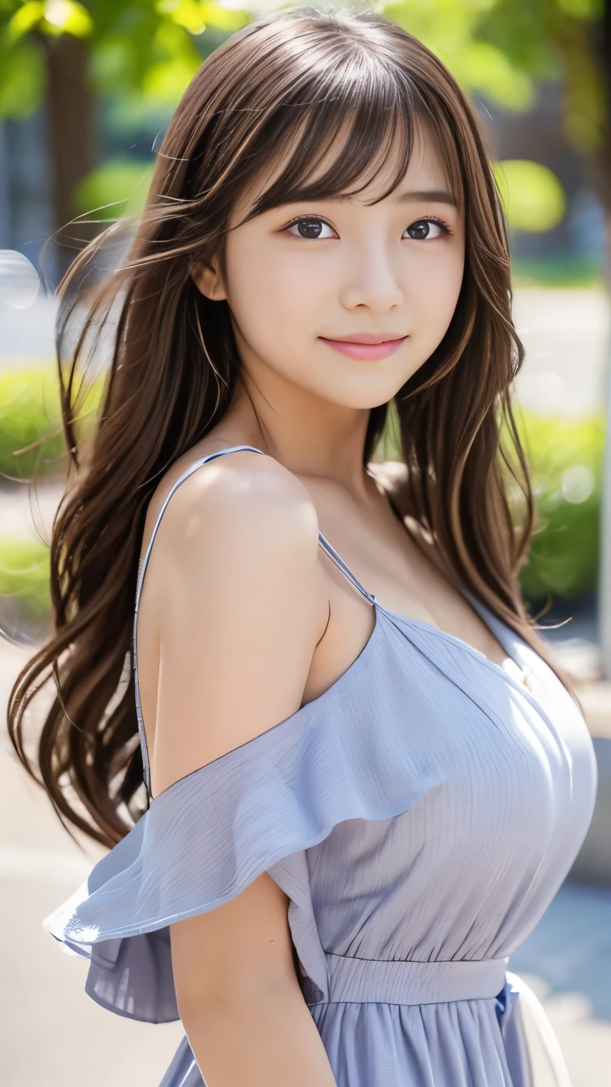 Sexy Big 、Sexy cute looks and cute beautiful girl, beautiful and sexy face、A strong wind blows my hair in front of my face、Platinum silver shorthair、beautiful, Cute and sexy eyes hidden behind long bangs、Colorful Dresses