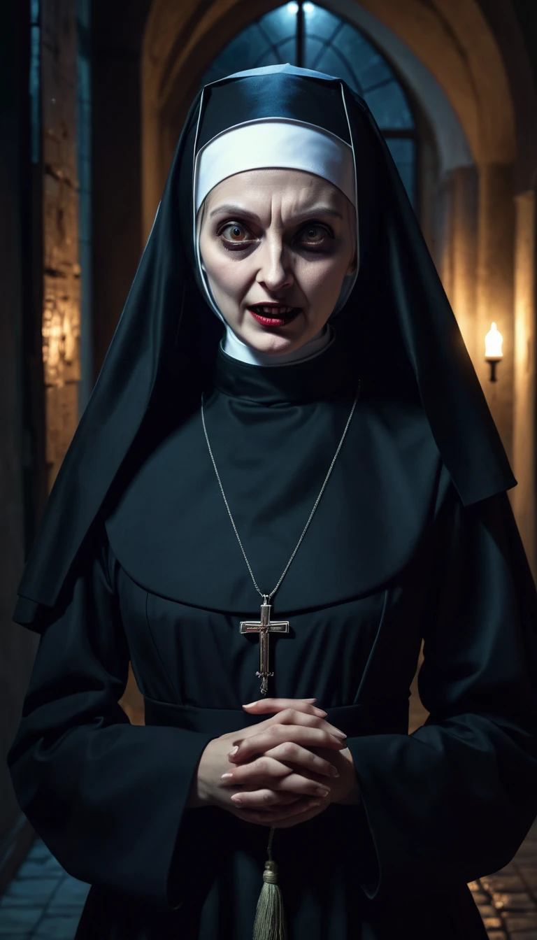 a scary dying nun screaming "ALSON" over and over again