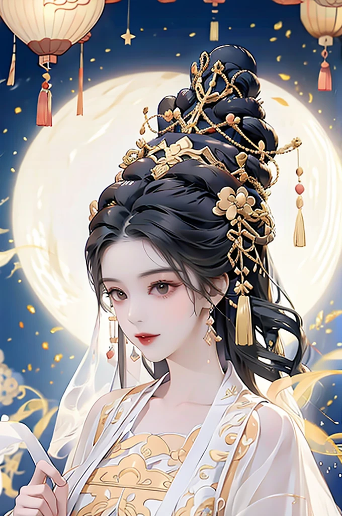 Black Hair, Immortal, Royal sister, Stepmother, Gold Robe, Taoist robe, Chinese style, Hair Bunch