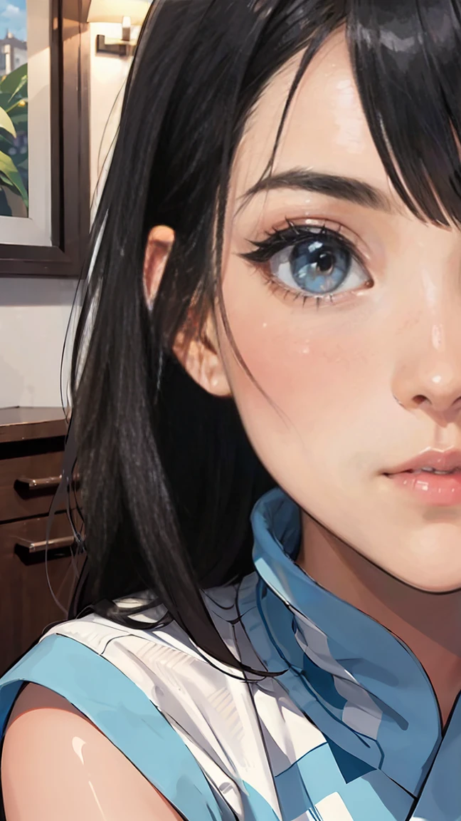 ((((highest quality)))), (((Ultra-precision CG 16K))), (((masterpiece))), (((Very detailed))), (((Extremely detailed))), (((Black outline:1.3, Written boundary depth:1.3 , Written soft outline))), Maximum clarity and sharpness,Multilayer Texture, Surface Shading, Cinematic lighting, Beautiful details sparkle ,Perfect Proportions, Limited to three woman, BREAK accurate, Anatomically correct, Highly detailed face and skin texture, drawn in detail, Highly detailed facial and skin texture, Detailed eyes, beautiful hair, Beautiful Japanese Idol face, Beautiful and beautiful eyes, Beautiful body, Beautiful breasts, Beautiful thighs, Beautiful legs, Beautiful fingers, (Beautiful views) , skinny body, ((Beautiful Skin)), ((Skin Texture)) BREAK breast enlarged, medium Breasts, rocket breasts, (((perky breasts))), (covered nipples), slender waist, ( narrow eyes, blush, determined expression, hot, sweaty , Heavy breathing,) BREAK (((wearing oversized character printed sexy tank top, wearing outfit in casual way, wearing pleats mini-skirt, breasts is covered by outfit))) , wearing earrings, BREAK ( stick breast out),(((looking at viewer, super detailed background , ))), BREAK (((portrait, close up, cowboy shot, looking at viewer, \(face waiting for kiss\):1.3))), BREAK (sitting, a girl Applying Lipstick In front of vanity table Mirror:1.3, natural make),
