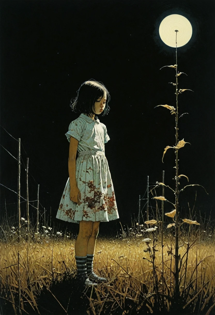 
The flower is dried up, scentless,
I see forgotten in the book;
And now with a strange dream
My soul has been filled: The disturbing and grotesque world of Stephen Gummel. Style by Andrew Wyeth, Katsuhiro Otomo “Scary stories told in the dark.