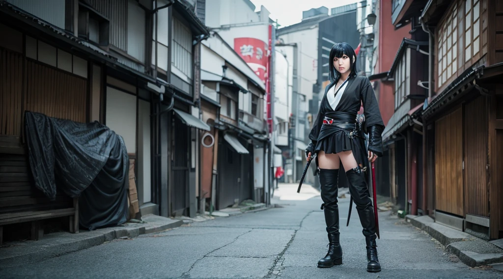 full body angle, 
realistic photography, canon EOS 5D,
 Japanese animation Demon Slayer, Giyu Tomioka, 
Black Eyes, black hair, warter is wrapped around my body,
I'd like to transform it into a real person, live-action style, set in a realistic environment
