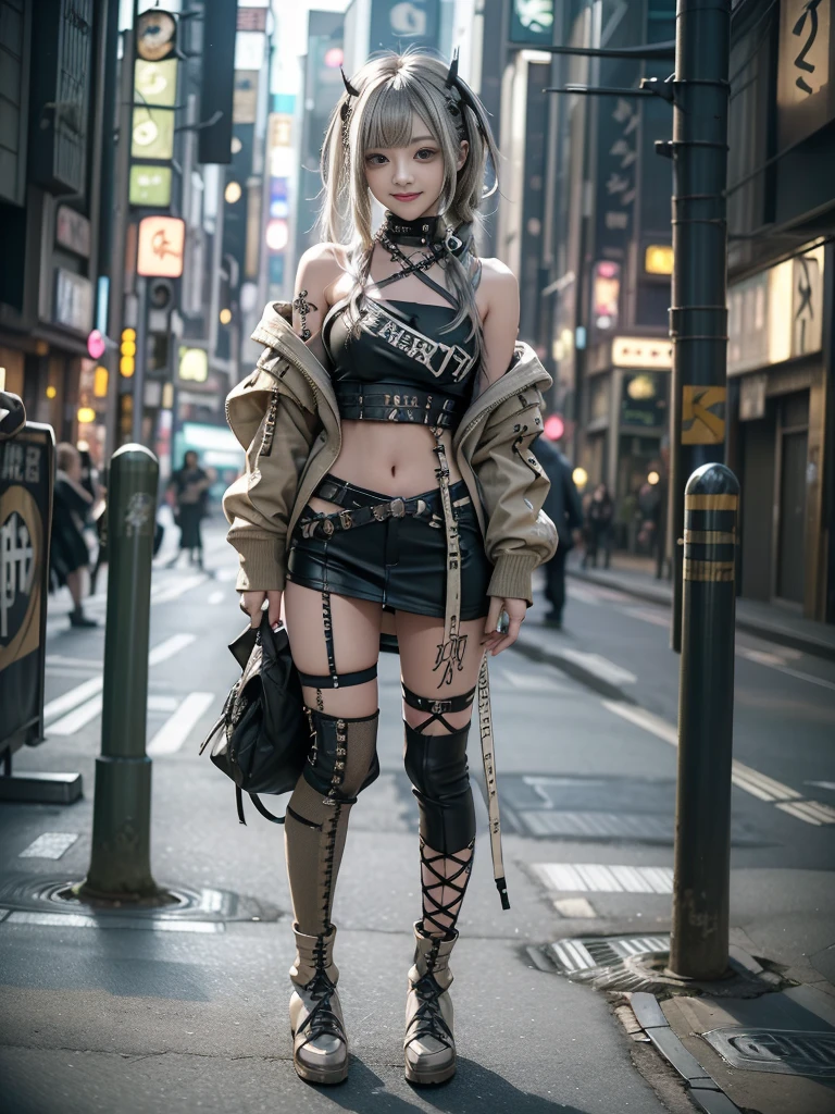 (Full Body View:1.2)、(Smiling with teeth showing:1.3),(Shibuya Gal:1.5)、(Beautiful gravure model:1.5)、(Neo-goth fashion:1.5)、(Punk RockVisual Kei:1.5)、(An off-the-shoulder hoodie in olive and beige colors, adorned with delicate silver accessories.:1.5)、(Beige and white corset with delicate design:1.4)、(Olive and white snakeskin bodysuit:1.5)、(head band:1.3)、(Beige and olive knee socks:1.4)、Embellished collar and long boots、(I'm selling snake print underwear.:1.4)、(Long eyelashes:1.3)、(20-year-old)、((Highest quality、8k、masterpiece:1.3))、1 Female、Slim and beautiful abs:1.3、(hairstyle casual、Beautiful boobs:1.1)、(Doing an aerobics pose:1.3)、dress:1.1、Super small face、Narrow eyes、double eyelid、A sloppy smile、Esbian all over body、Dynamic Angle、Close-up、CPL Filter、Blurred Background、Bokeh、Blue Hour、Detailed face and skin texture、Detailed eyes、,(Twin tails:1.3)、(Black brown hair:1.3)、Gravure idol、(The background is a bright and glamorous fashion show stage.:1.3)、(Make your legs thinner:1.4)、(Slim Body:1.3)、(clavicle:1.1)
