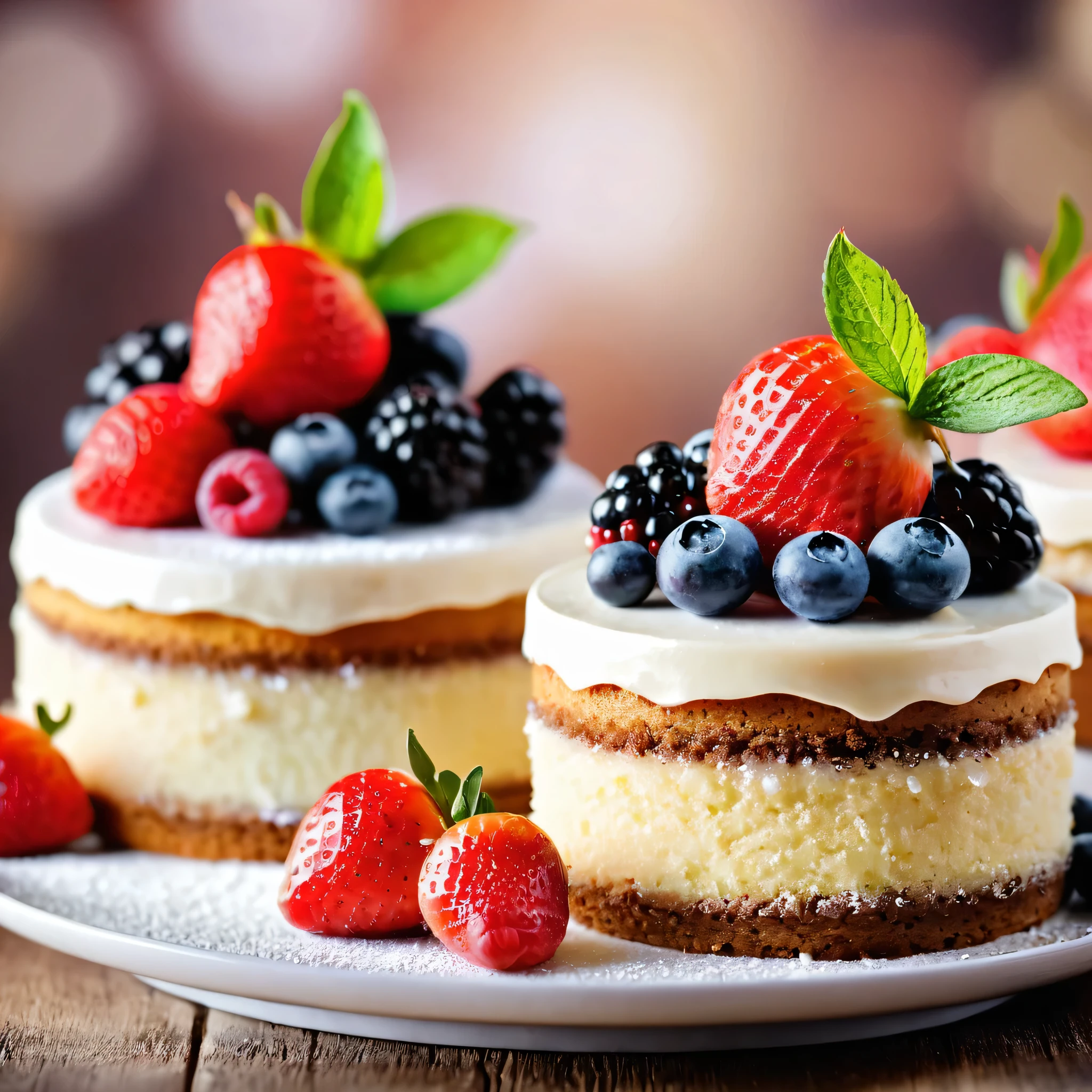 (best qualityer), (2 cakes), dynamic photo, Pinterest, luscious, mouth watering, nblurry background, promotional still