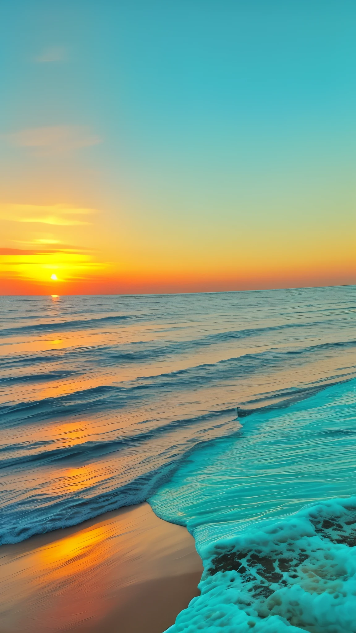 beautiful sea、Turquoise Sea、sunset、Sunset

