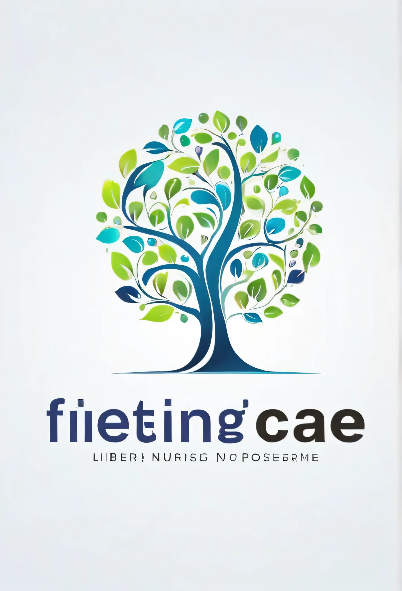 Stylish logo mark for visiting care

 It is a company that operates home-to-home nursing and hospice housing.
 LIBER=Free Care=Nursing
 It is important for nurses to care freely and to support patients to make free choices until the last moment.
 Our role is to support patients' nursing lives by providing the same medical care as hospitals at home or hospice houses.

 It's a big tree. It's beautiful
 A design with beautiful blue and light blue leaves

 Pretty cool
 chic and modern design
 Stylish design

 White background