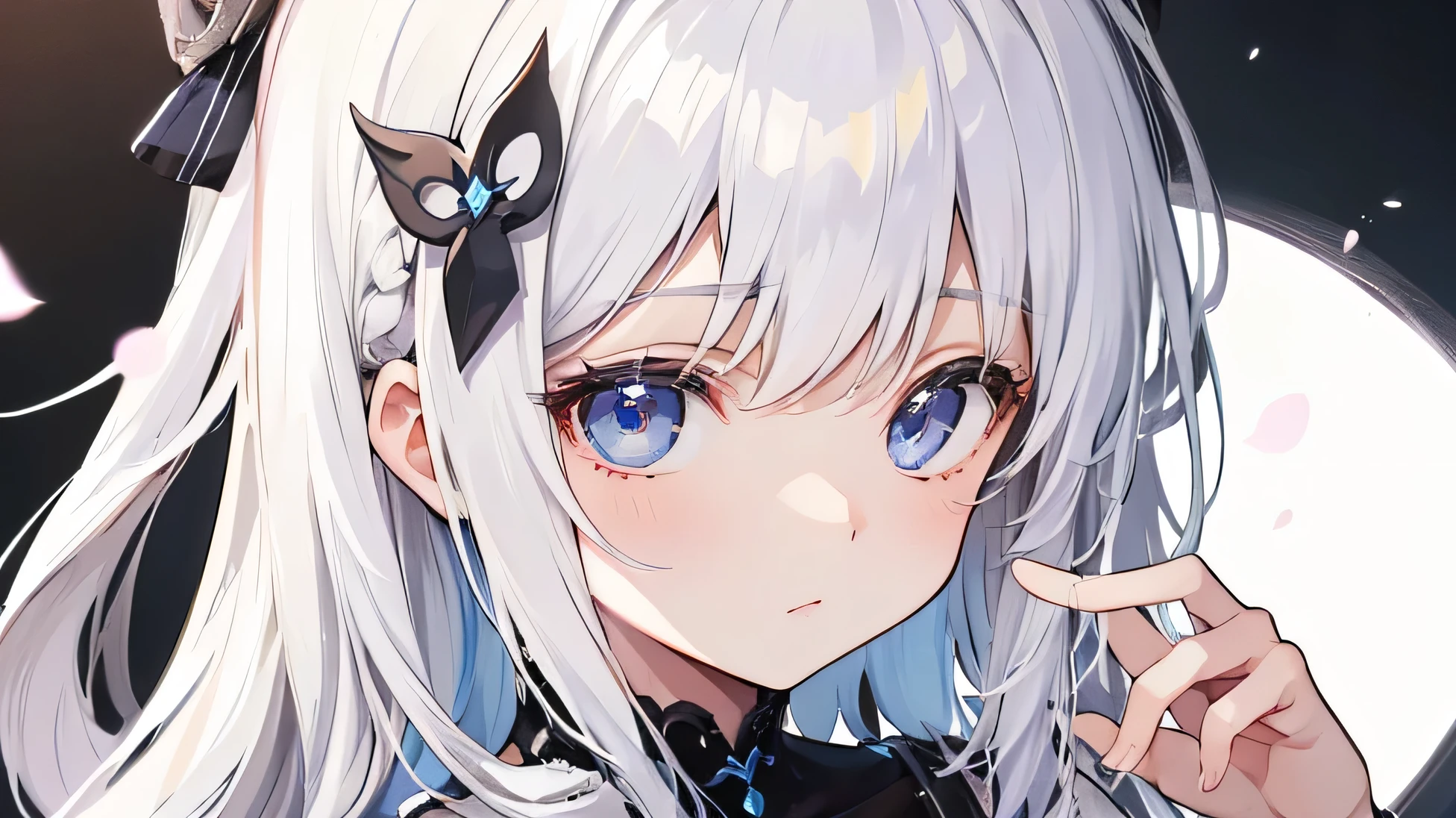 ultra-detailed　cute　背がsmall　beautiful eyes　　Long white hair　small　cute