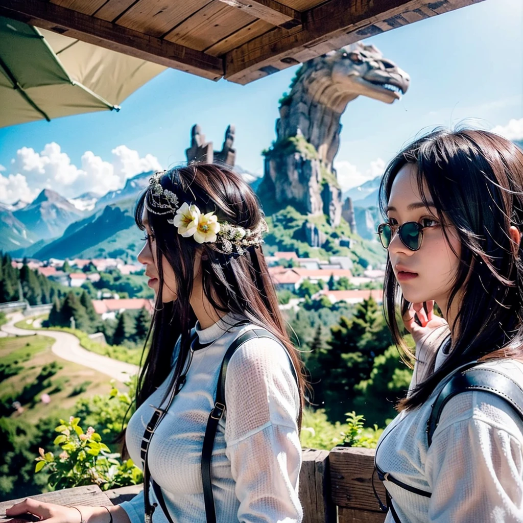 (realistic:1.3) , finely detailed, quality, (masterpiece:1.2) , (photorealistic:1.2) , (best quality) , (detailed skin:1.3) , (intricate details) , ray tracing, dramatic, cute girl, As the intrepid traveler navigated the winding mountain trails, she marveled at the breathtaking views of the valleys below.