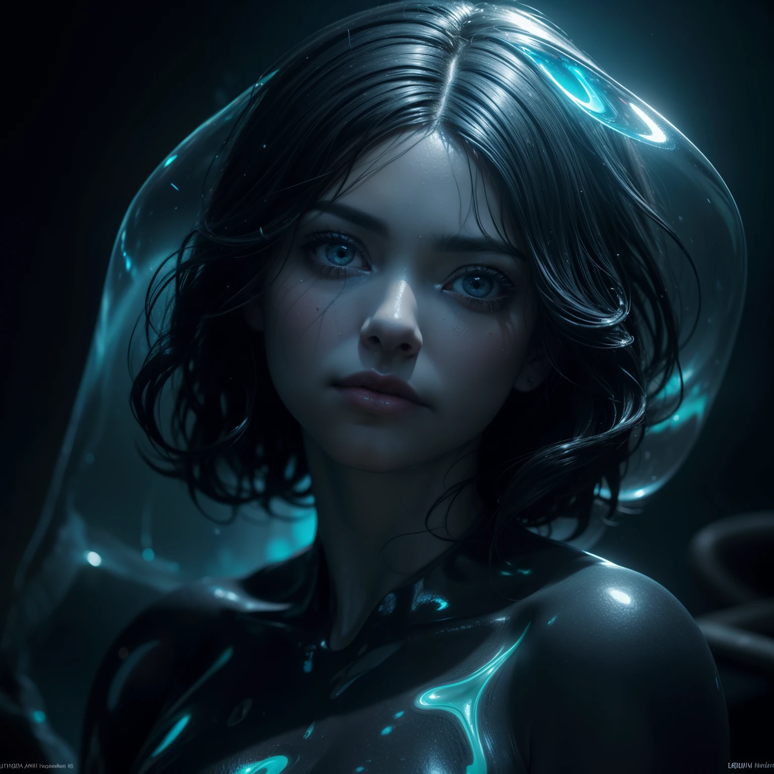 ultra detailed artistic abstract photography of liquid lust, detailed captivating eyes on molten statue, asymmetrical, gooey liquid hair, color exploding lips, highly refractive skin, Digital painting, colorful, volumetric lighting, 8k, 16k resolution, 300 dpi, 600 dpi, 4k, Contest winner, High definition, detailed, realistic, 8k uhd, high quality, subsurface scattering, translucent skin, glow, bloom, Bioluminescent liquid, vibrant,Leonardo Style