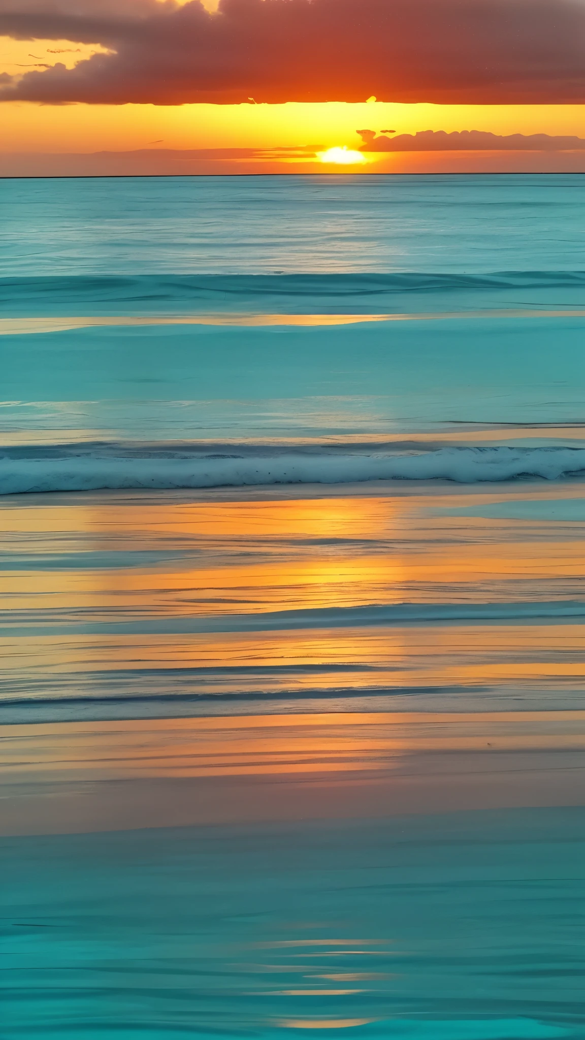 beautiful sea、Turquoise Sea、sunset、Sunset
