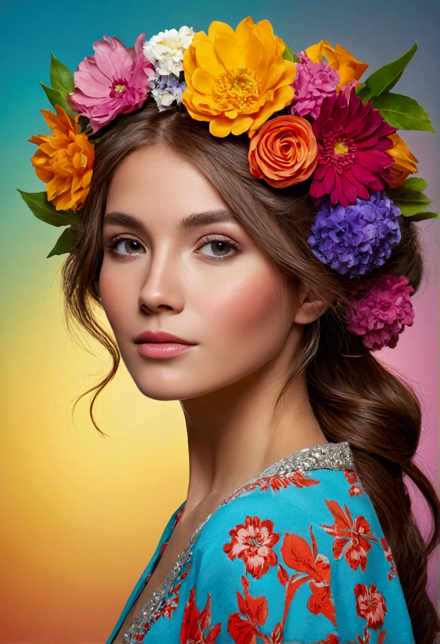 Woman with flowers in her hair