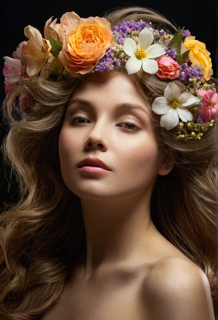 Woman with flowers in her hair