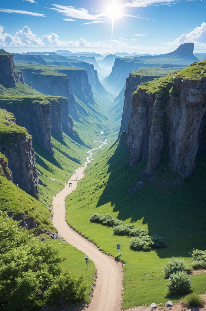 A landscape themed after the anime sword art online Gun Gale online