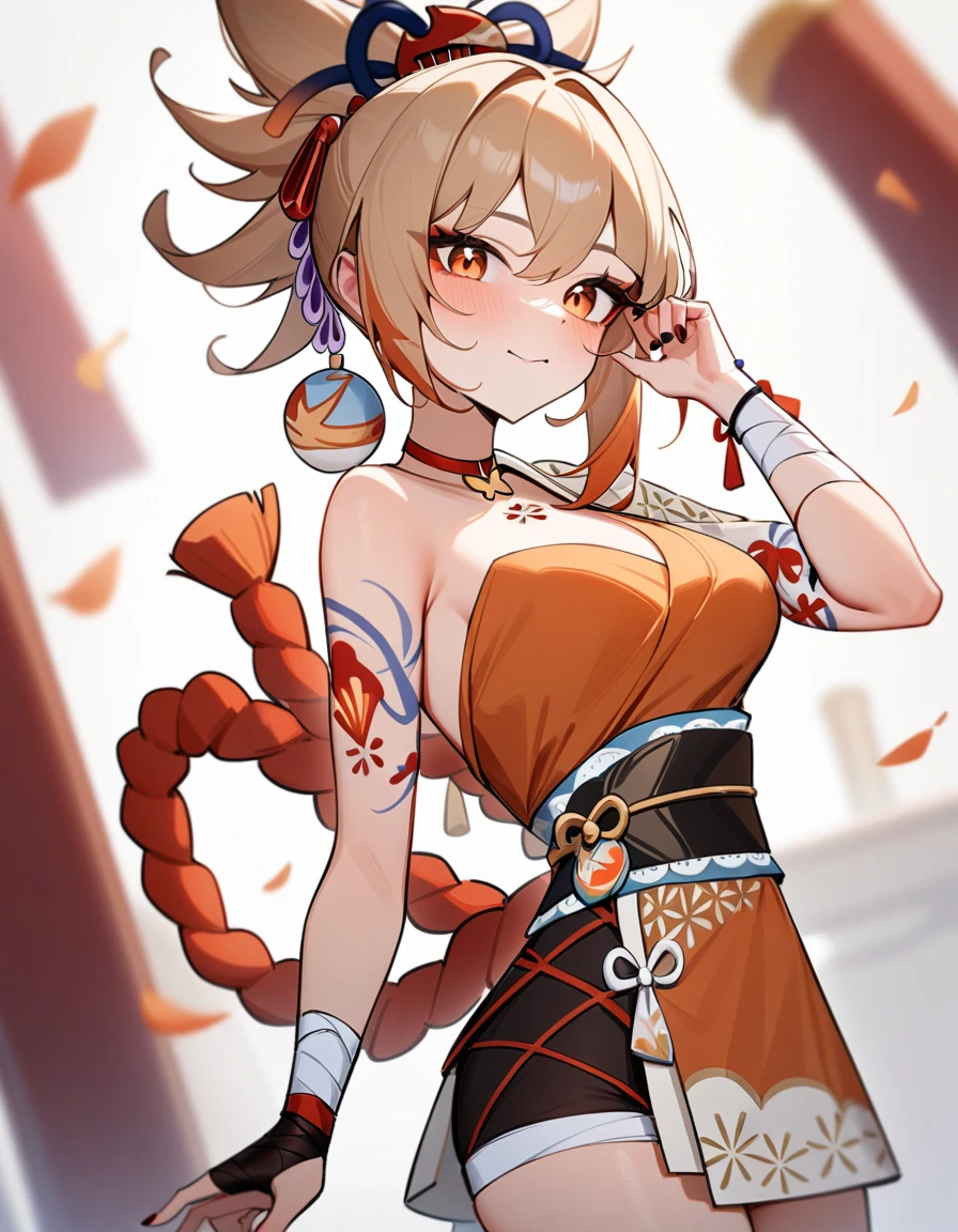 1girl, yoimiya \(genshin impact\), genshin impact,loking the viewer, ,masterpiece,very aesthetic,newest,sensitive