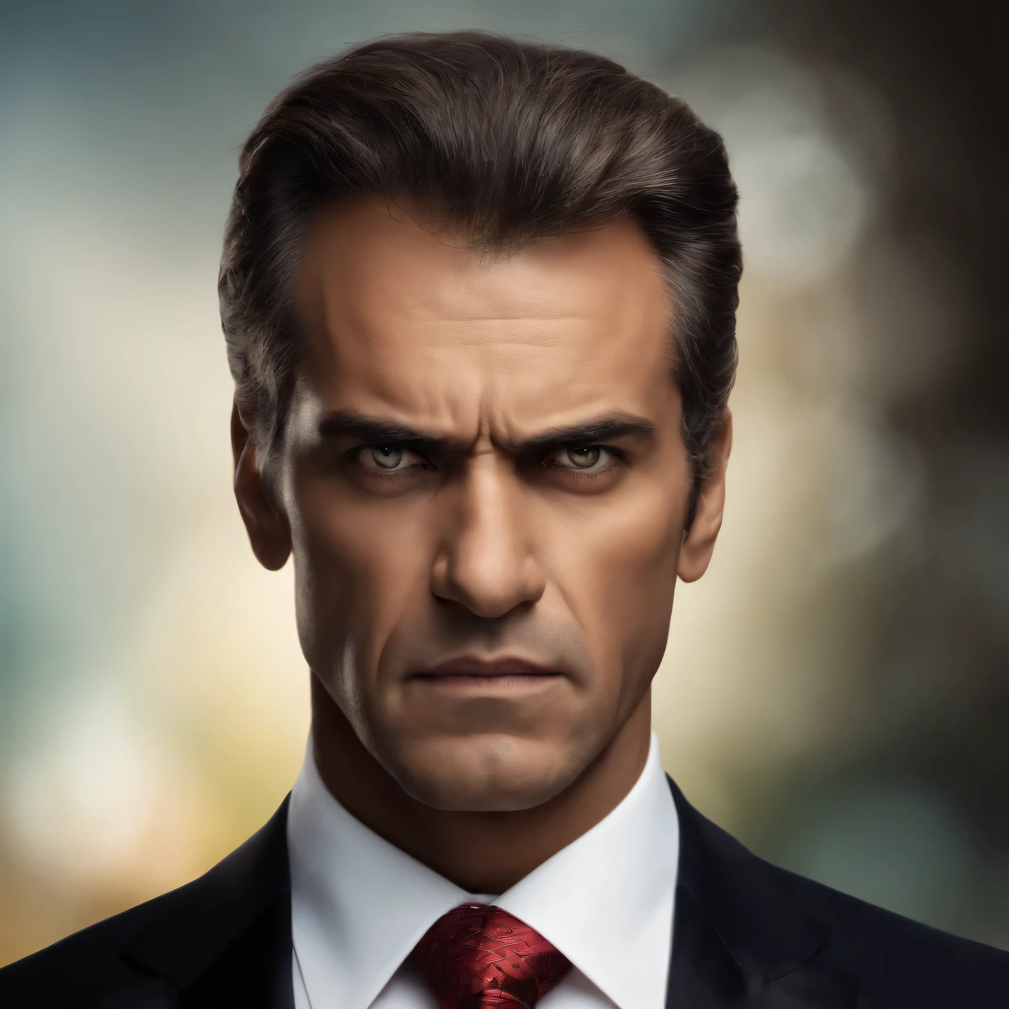 A professional angry man, looking front view,