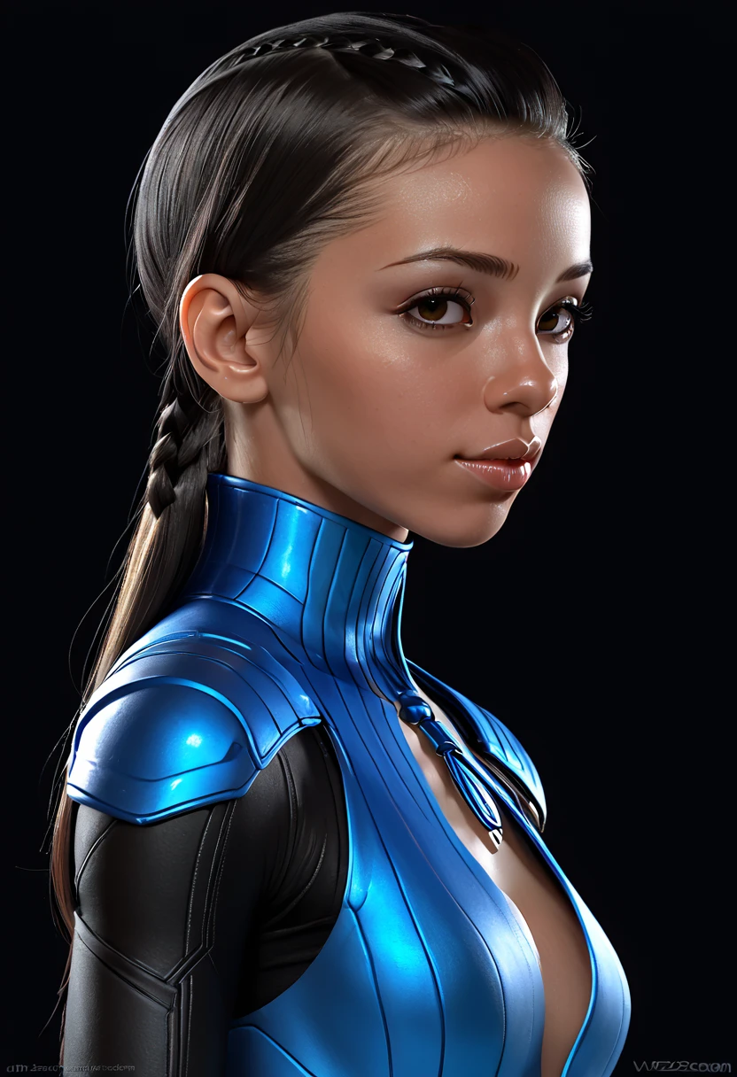 A young techno-mage, Usrican, incoming, Gunz N Butterz,  super detailed, 3/4 side profile portrait, vray render --ar 2:3 --uplight