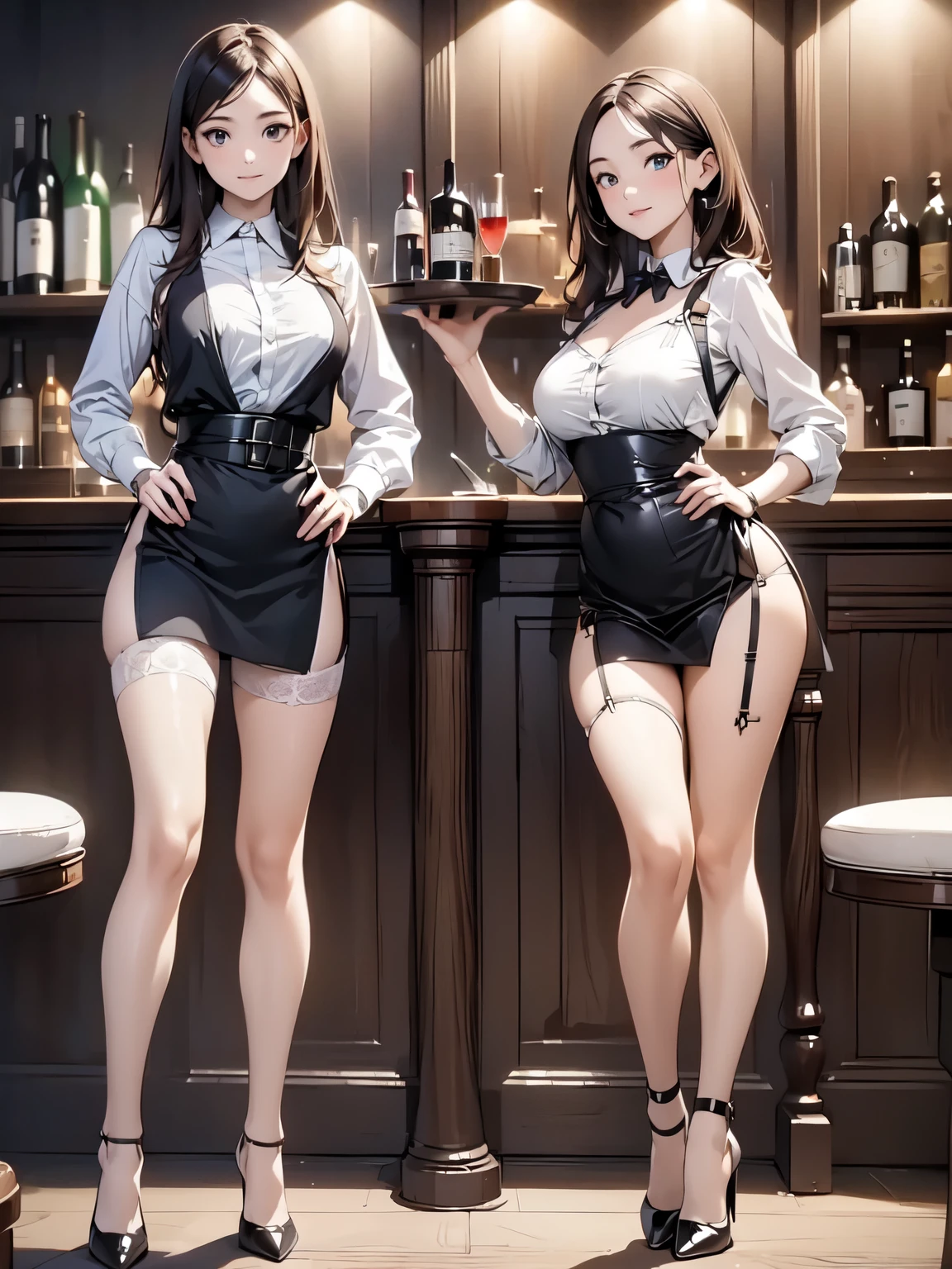 Holding a tray of alcohol