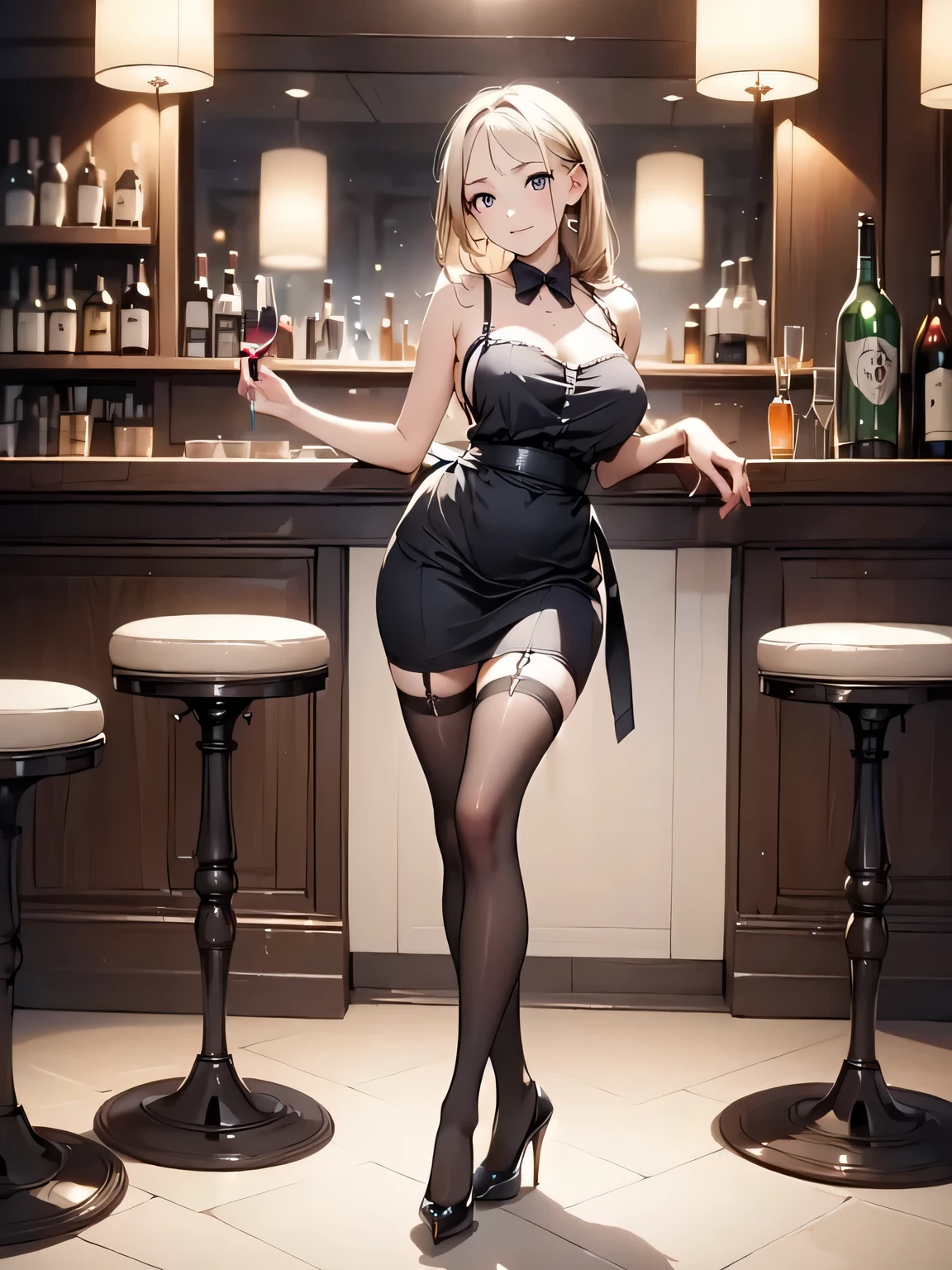 Lifting the wine glass、Hold a wine bottle