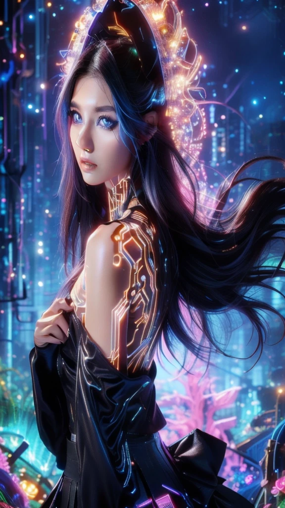 1girl,t-shirt,lp_record,shelf,blue eyes,black hair,tied hair,pleated skirt,(concept art, )artbook,,cinematic_lighting,4k,wallpaper,8k,vinyl_disc,ad,(billboard, )standing,facing viewer,shop,album,holding_album,
Best quality,masterpiece,ultra high res,saibosenlin,(glowing:1.1),fantasy,colorful,