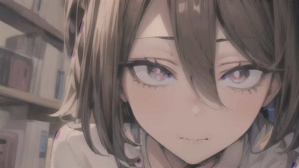 (masterpiece, high quality:1.4), break,
One girl, Teen, alone,(Medium Hair:1.2), (Low Ponytail:1.25), Brown Hair, Hair between the eyes, Tight waist, Brown eyes, break,
White shirt、super fine illustration,(((beautiful fine hair))),(((beautiful fine face))),(((beautiful fine background))),