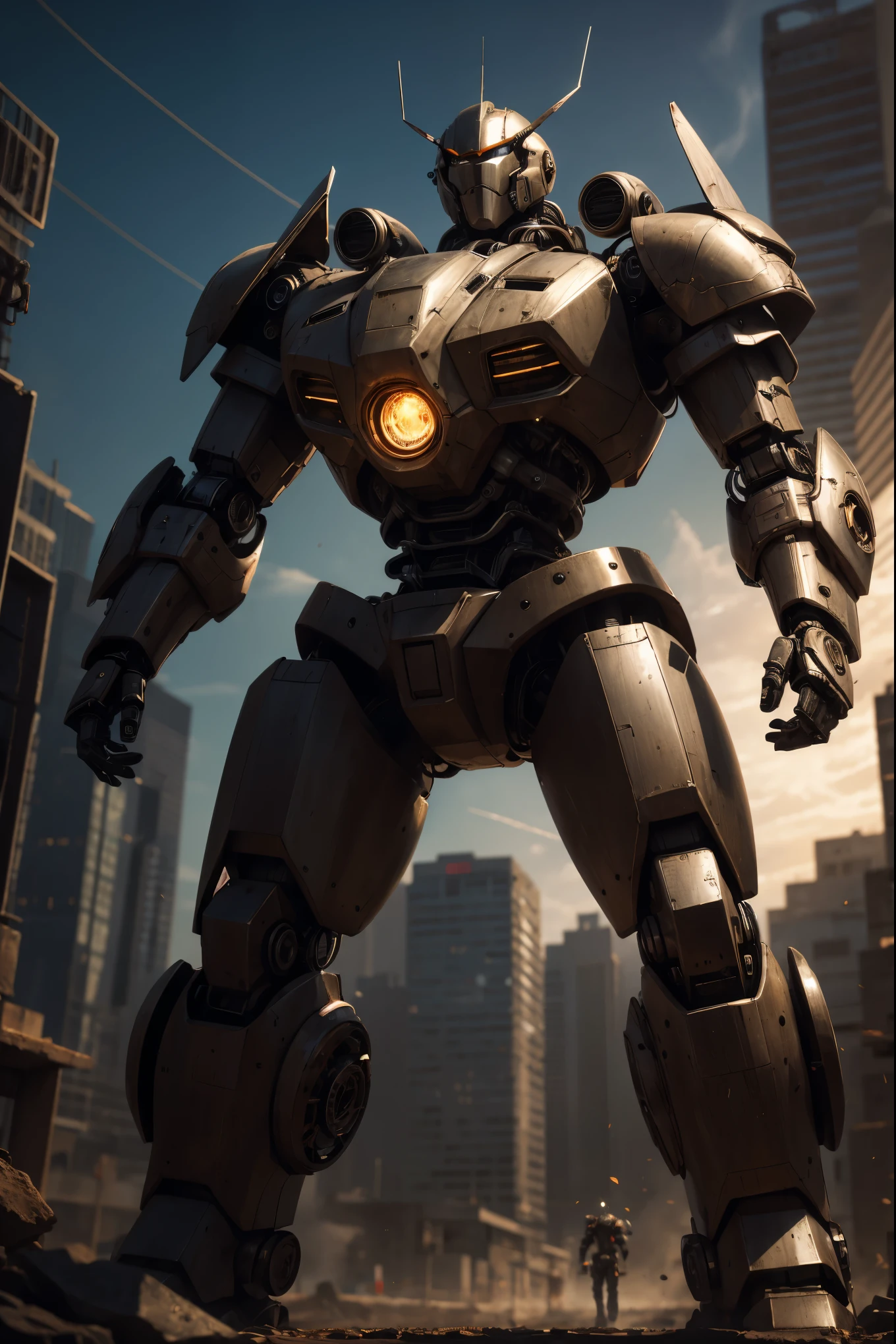 Mechanical steampunk-style mecha, made from mechanical parts, (mecha body), (mecha limbs), ((detailed face)), ((looking at camera)), cowboy shot, cybernetics and servo motors, insane detail, ((dynamic pose)), cinematic lighting, steampunk background.