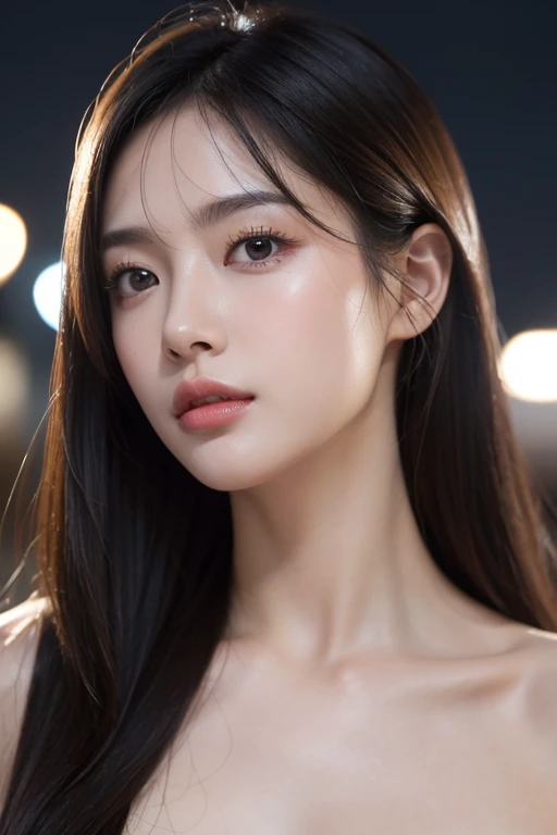 (highest quality,masterpiece:1.3,超A high resolution,),(Very detailed,Caustics),(Photorealistic:1.4,RAW shooting,)、Slim jawline、The face is thin、A little skinny、Slimmer jawline、Slim contours、Looking at this、Pink lips。Black Eyes、Large pupils、Ultra-Realistic Capture,Very detailed,High resolution 16K for human skin、 Natural skin texture、、Skin tone is even and healthy looking、 Use natural light and color,One Woman,Japanese,,cute,Brown Hair,Mid-length hair,(Written boundary depth、chromatic aberration、、Wide range of lighting、Natural Shading、)、(Outdoor lighting at night:1.4)、(Hair swaying in the wind:1)、short hair、Holding hands